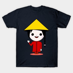 Cute Chinese Girl Kawaii style T-Shirt